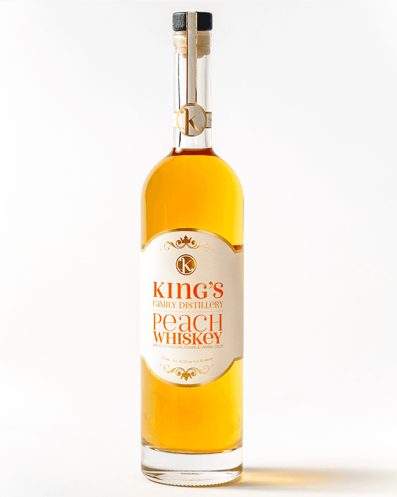Kings Family Peach Whiskey Front of bottle